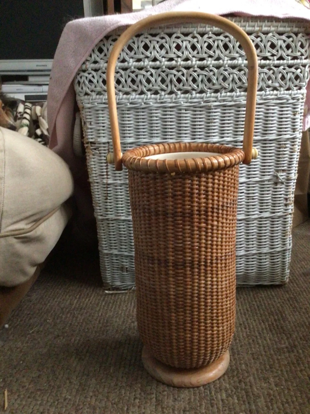Nantucket basket wine cooler or flower vase